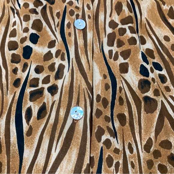 [NOT MICHAEL] Jordan Animal Print Blouse & Camisole Set | Vintage | Flowy - Picture 11 of 13